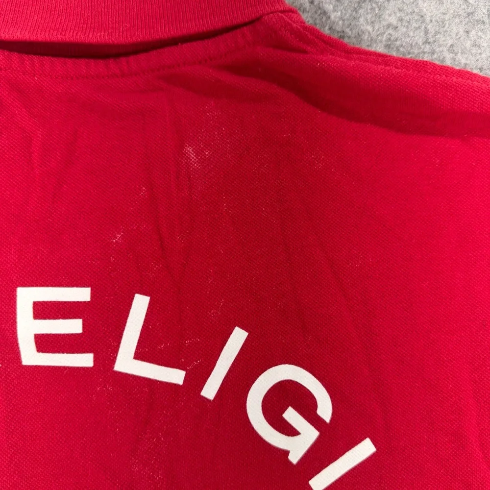 True Religion Mens Red Short Sleeve Logo Graphic Polo Shirt XXL